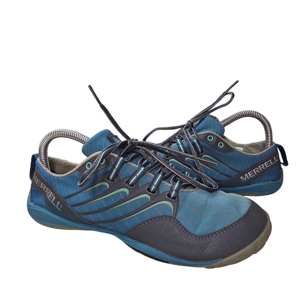 Merrell Lithe Glove Castle Rock Shoes Women 7.5 Blue Barefoot Running J68788